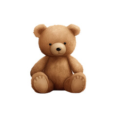 Obraz premium Calm teddy bear for kids isolated on white background