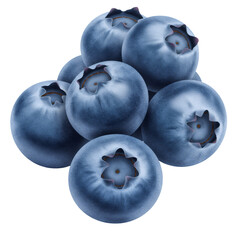 Obraz premium Pile of Fresh Blueberries on Transparent Background in Detailed Still Life