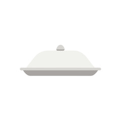 Fototapeta premium Simple flat design of a covered serving dish