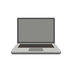 Simple flat design illustration of a modern laptop computer