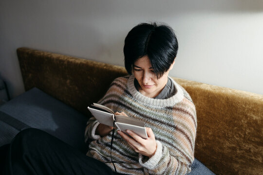Cozy Moments With a Journal on a Soft Bed