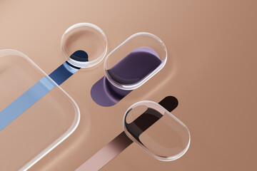 Liquid Glass Style Abstract in Mocha Mousse Palette – 3D Render