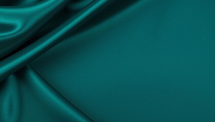 A luxurious dark green satin fabric drapes elegantly, showcasing its smooth texture and subtle sheen, perfect for high-end fashion or elegant decor.