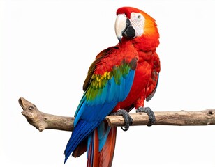 Obraz premium Colorful Macaw Parrot Isolated on White Background