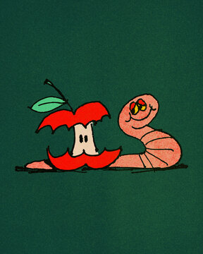 apple and worm