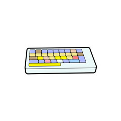 Colorful cartoon keyboard with a black background