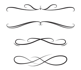 Set of Vintage decorative lines. text dividers. Line border. Lines separators, Borders, Vintage dividers, Underline elements. Vector illustration