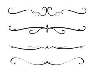 Set of Vintage decorative lines. text dividers. Line border. Lines separators, Borders, Vintage dividers, Underline elements. Vector illustration