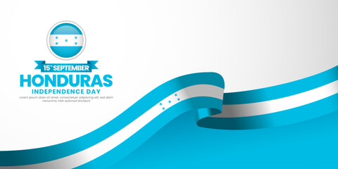 Honduras independence day banner background 15 september design element with waving ribbon flag