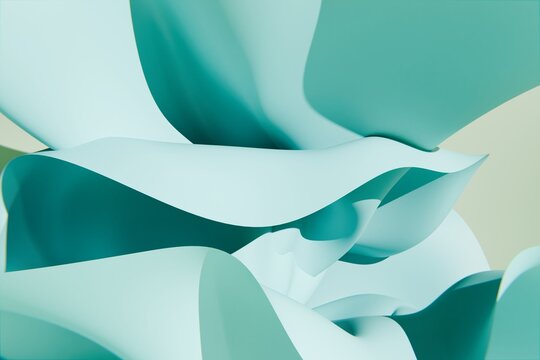 Flowing abstract 3D form with soft blue tones