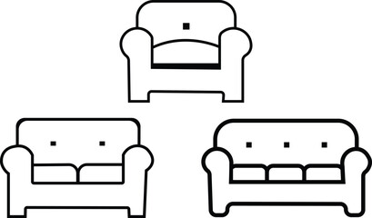 Home furniture. icon or logo in line. isolated sign symbol on transparent background collection for high quality black style furniture.