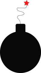 bomb with burning candle