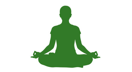 find inner peace green silhouette of person meditating