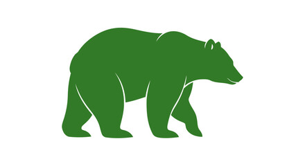 Fototapeta premium green bear silhouette strong simple icon for nature eco brands