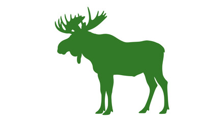 Obraz premium majestic moose silhouette green forest animal icon for nature branding