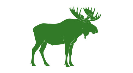 majestic moose silhouette green forest animal icon for nature brands