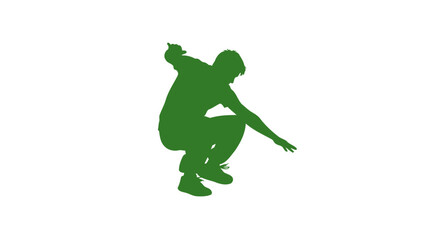 Fototapeta premium preparing for a powerful leap athletic silhouette ready to jump