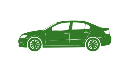 simple green car silhouette perfect for automotive infographics