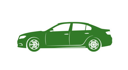 sleek green sedan silhouette perfect for automotive design branding