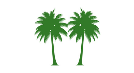 Obraz premium tropical paradise two palm trees silhouette for island designs