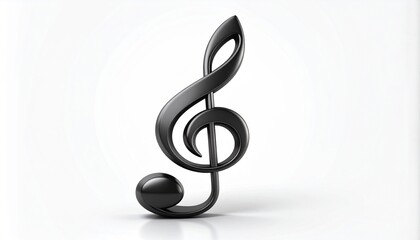 Obraz premium Musical staff with treble clef and several notes