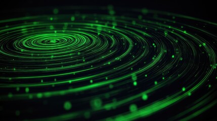 Abstract swirling green spiral design