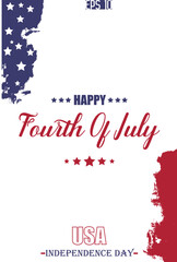 Happy 4th of July USA Independence Day Handwritten Calligraphy USA Abstract Flag Template