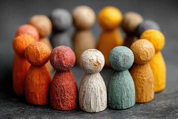 Colorful figurines in a circle