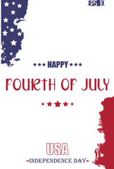 Happy 4th of July USA Independence Day Typography Lettering USA Abstract Flag Template