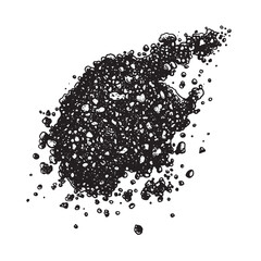 Abstract black blob with rough texture isolated on a white background vector illustration