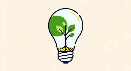 Eco-friendly lightbulb with growing tree symbolizes innovation, nature, and green energy solutions