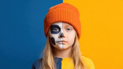 Fototapeta premium Child with Halloween face paint