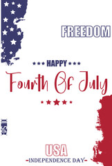 Happy 4th of July USA Independence Day Modern Typescript Text USA Abstract Flag Template
