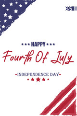 Happy 4th of July Independence Day Stylish Typography Lettering USA Abstract Flag Template