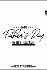Happy Father's Day Modern Stylish Typography Text Vertical Template