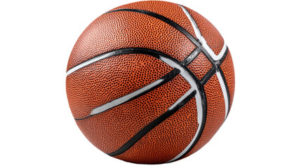 Fototapeta premium A close-up view of an authentic basketball, showcasing its textured surface and classic design. Perfect for sports-related themes or basketball promotions.