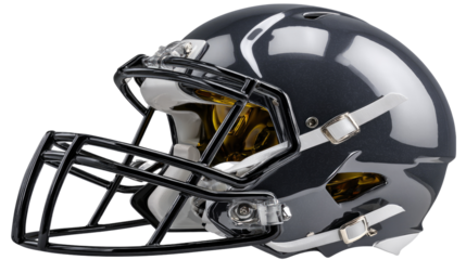 A close-up of a modern football helmet showcasing sleek design and advanced safety features. Perfect for sports enthusiasts and marketing related to football and athletics.