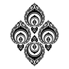 Symmetrical Black and White Thai Motif
