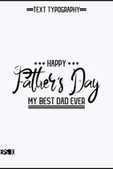 Happy Father's Day Modern Typography Text Design Element Vertical Template