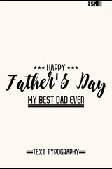 Modern Text Lettering Design Of Happy Father's Day Vertical Template