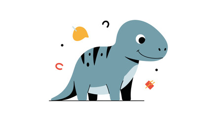 Naklejka premium Cute cartoon dinosaur illustration for children educational content