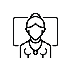 Black line icon for teacher