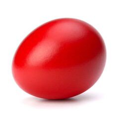 Red egg on white background