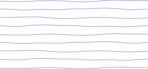 Wavy blue horizontal line pattern on white background, seamless abstract stripe design for textiles, wallpapers, digital projects, wrapping paper, and modern decorative surfaces.