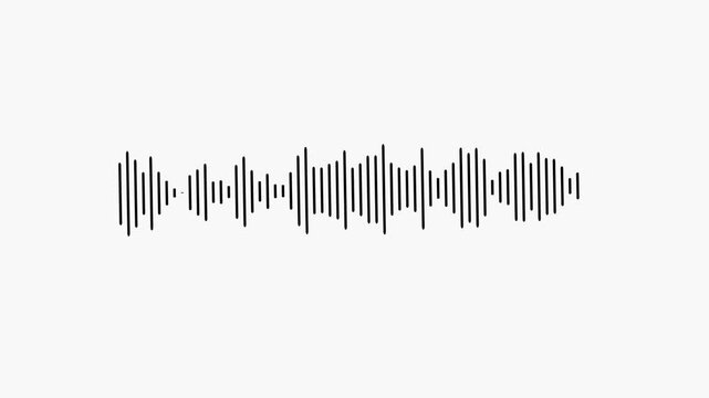 audio waves rhythm isolated on black background. white line audio wave visualization voice record,
line audio wave visualization transparent background, Sound Wave Animated In White Background.