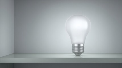A light bulb on a shelf illustrating the concept of sparking clarity to illuminate vague ideas and foster understanding