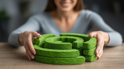 Woman holding a green to represent the detection of inefficiencies and performance loss in a conceptual approach