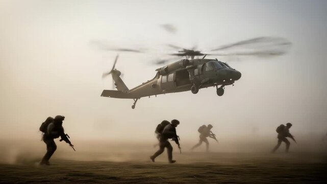 Black Hawk Helicopter Extraction: Elite Soldiers' Dusty Assault