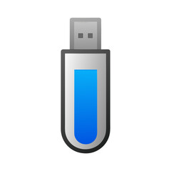 Modern usb flash drive with blue data indicator on black background
