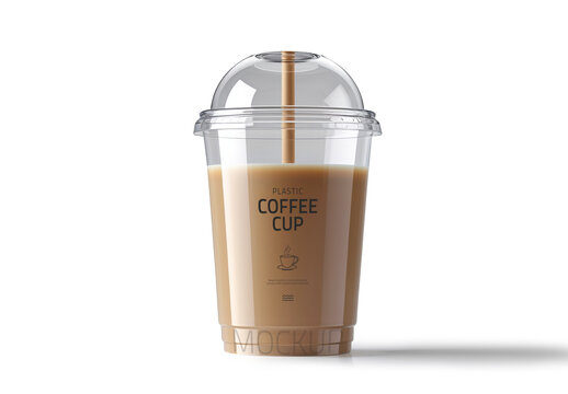Transparent Plastic Coffee Cup Mockup
